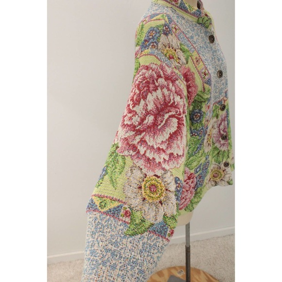Vintage Sugar Street Weavers Womens Size Medium Floral Tapestry Jacket Button Up - Picture 9 of 13